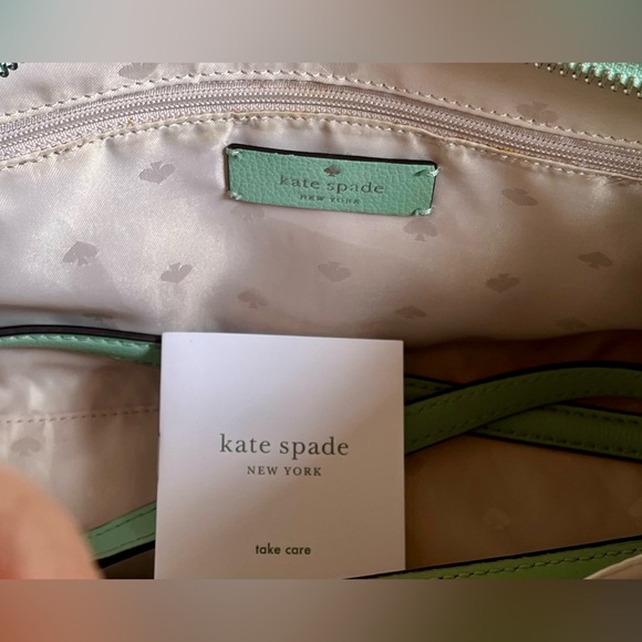 Hostess Pick ☄️🥳 Kate Spade Mint Green Satchel Crossbody Silver Color Hardware - Picture 11 of 13